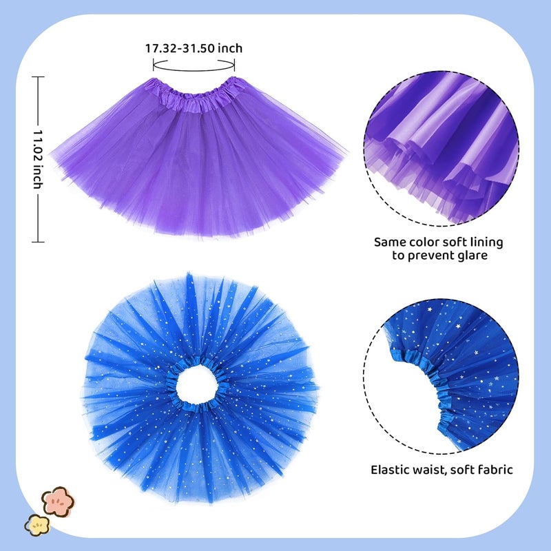 Zando Sparkle Tutu for Toddler Girls Kids 3 Layers 2-8 Years Halloween Princess Birthday Elastic Puffy Tulle Dance Skirt - Image 2